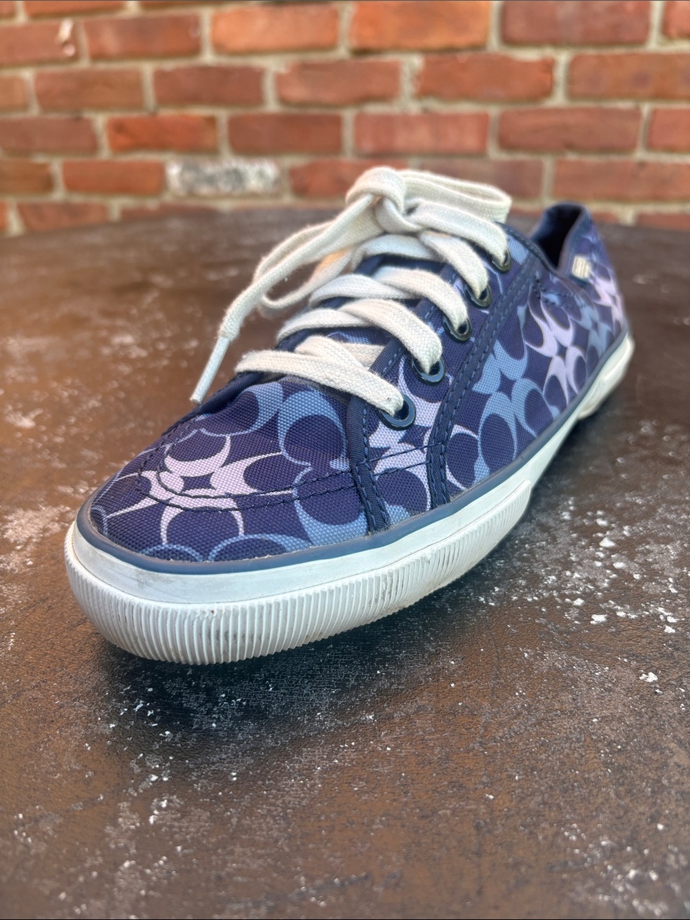 Coach Kalyn Navy and Light Purple Signature Canvas Sneakers size 7.5 B - Picture 2 of 8